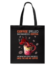 Coffee spelled backward Tote Bag tile