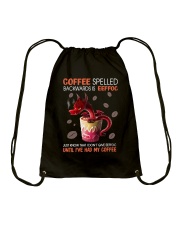 Coffee spelled backward Drawstring Bag tile