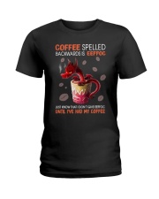 Coffee spelled backward Ladies T-Shirt tile