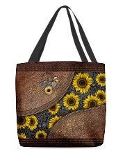 Just a girl who loves sunflower Leather pattern All-over Tote front