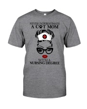 Never Underestimate A Cat Mom Classic T-Shirt front