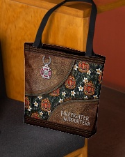 I Love My Firefighters Leather Pattern Print All-over Tote aos-all-over-tote-lifestyle-front-02