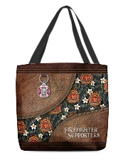 I Love My Firefighters Leather Pattern Print All-over Tote front
