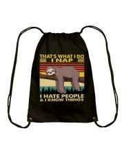 What I Do Drawstring Bag tile