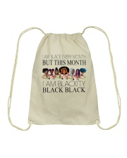 I am black Drawstring Bag tile