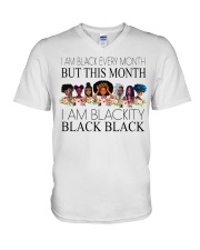 I am black V-Neck T-Shirt tile