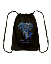 Never Give Up Drawstring Bag tile