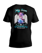 My son is my angel V-Neck T-Shirt tile