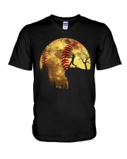 Softball V-Neck T-Shirt tile