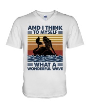 And I Think To Myself V-Neck T-Shirt tile