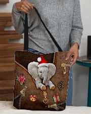 Christmas Leather Pattern Print Tote All-over Tote aos-all-over-tote-lifestyle-front-10