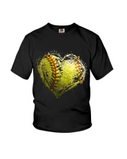 Softball Heart Valentine Youth T-Shirt tile