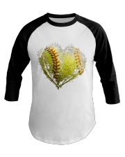 Softball Heart Valentine Baseball Tee tile