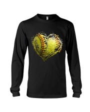Softball Heart Valentine Long Sleeve Tee tile