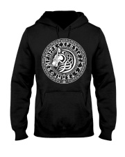 Viking Shirt - Viking Fenrir Wolf And Rune Hooded Sweatshirt tile