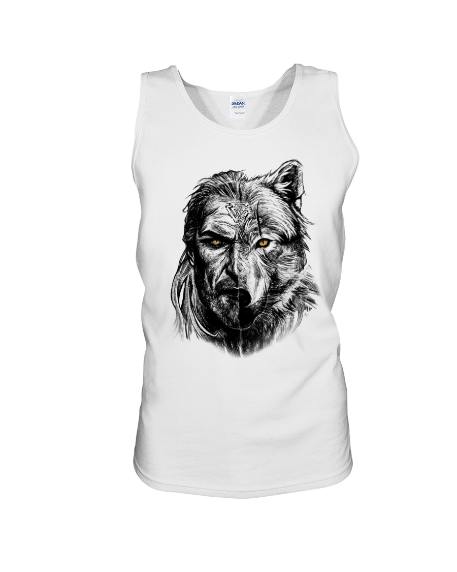 Warrior and Wolf - Viking Shirt Unisex Tank