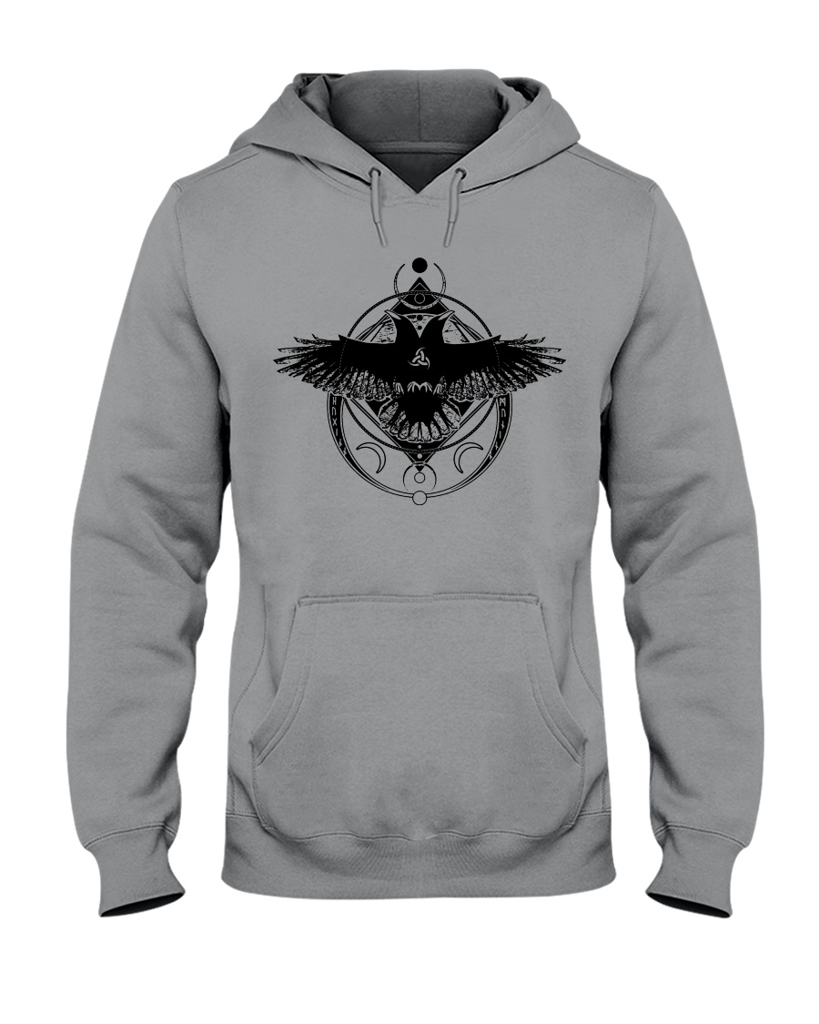 Raven Viking Symbol - Viking Shirt Hooded Sweatshirt