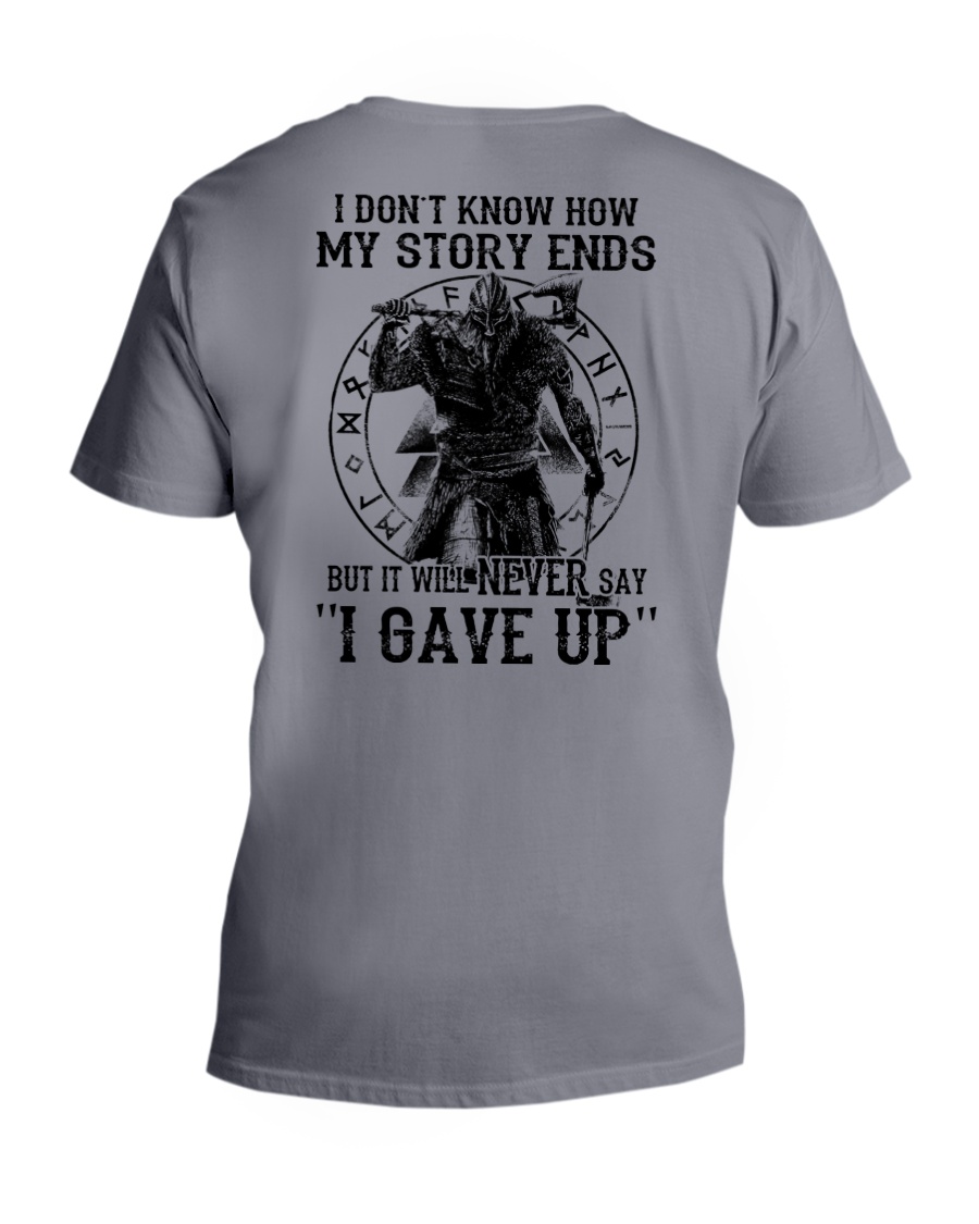 NERVER SAY I GAVE UP - VIKING SHIRT V-Neck T-Shirt