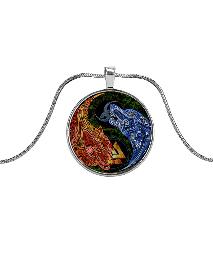 Fenrir: The Sons of Fenrir: Hati and Skoll Metallic Circle Necklace