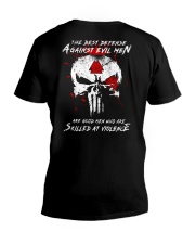 The Best Defense Against Evil Men V-Neck T-Shirt thumbnail