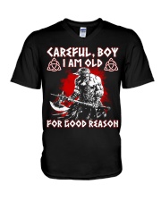 I AM OLD FOR GOOD REASON - VIKING TEE V-Neck T-Shirt thumbnail