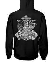 Viking Shirts - Viking Raven And Viking Hammer Hooded Sweatshirt back