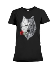 WOLF MANDALA ROSE CANIS LUPUS T SHIRT DESIGN Premium Fit Ladies Tee thumbnail
