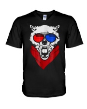 WOLF LED SOUND ACTIVATED GLOW LIGHT UP T SHIRT V-Neck T-Shirt thumbnail