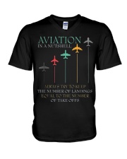 FUNNY PILOT AVIATION IN A NUTSHELL GIFT V-Neck T-Shirt thumbnail
