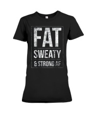 FUNNY POWERLIFTER FAT STRONGMAN POWERLIFTING STRON Premium Fit Ladies Tee thumbnail