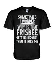 WHY IS THAT FRISBEE GETTING BIGGER JOKE T SHIRT 2 V-Neck T-Shirt thumbnail
