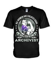 Archivist Become V-Neck T-Shirt thumbnail