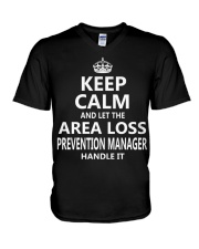Area Loss Prevention Manager Keep Calm V-Neck T-Shirt thumbnail
