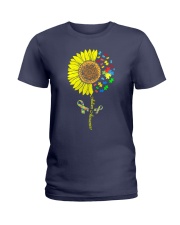 Autism Awareness Sunflower Ladies T-Shirt front