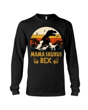 Funny Mamasaurus Rex I Three Kids Mom Long Sleeve Tee thumbnail