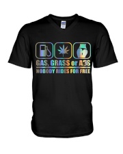 Gas Grass Or A-ss Nobody Rides For Fr-ee V-Neck T-Shirt tile