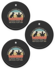 Dogs and cannabis make me happy Circle Ornament (Porcelain) tile