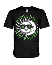 Sativa Days Indica Nights V-Neck T-Shirt tile