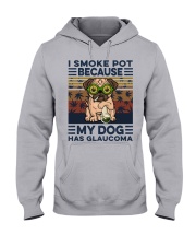 I smoke pot because my dog has glaucoma Hooded Sweatshirt front