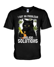 I Got 99 Problems and 420 Solutions V-Neck T-Shirt tile