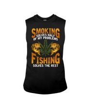 Smoking Solves Half Of My Problems Fishing Solves The Rest Sleeveless Tee tile