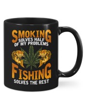 Smoking Solves Half Of My Problems Fishing Solves The Rest Mugs tile