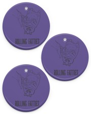 Cat Rolling Fatties Circle Ornament (Porcelain) tile