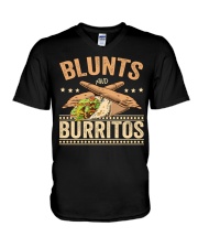 Blunts And Burritos V-Neck T-Shirt tile