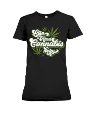 Cannabis helps Premium Fit Ladies Tee tile