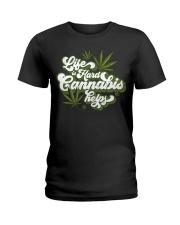 Cannabis helps Ladies T-Shirt tile