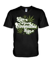 Cannabis helps V-Neck T-Shirt tile