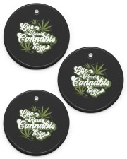 Cannabis helps Circle Ornament (Porcelain) tile