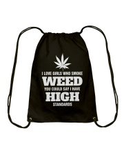 I Love Girls Who Smoke Weed Drawstring Bag tile