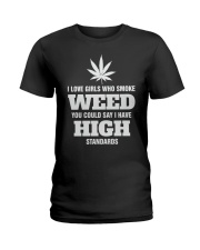 I Love Girls Who Smoke Weed Ladies T-Shirt tile